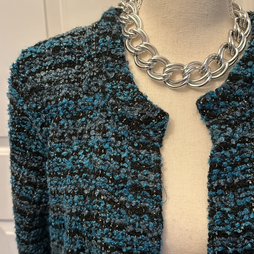 Blue and black cardigan